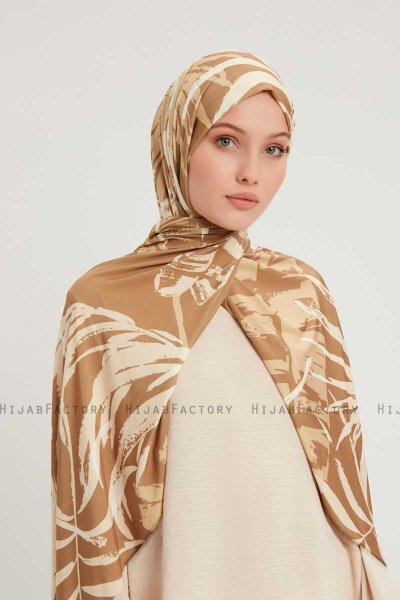 Ezmeray - Hijab À motifs Marron