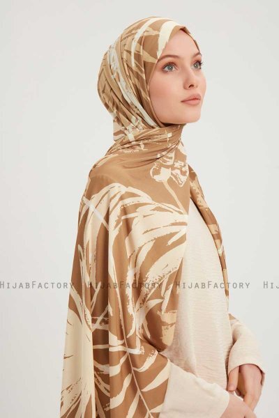 Ezmeray - Hijab À motifs Marron