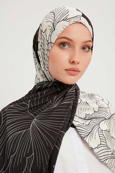 Fadime - Hijab À motifs Blanc