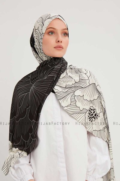 Fadime - Hijab À motifs Blanc