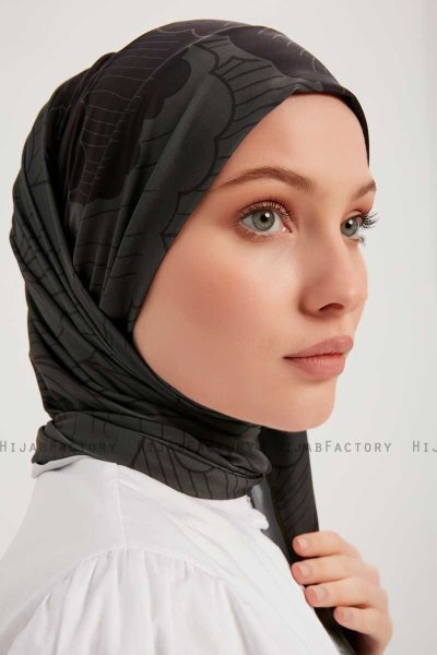 Fadime - Hijab À motifs Noir