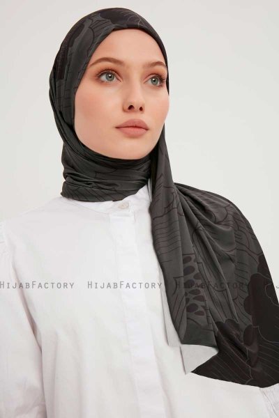 Fadime - Hijab À motifs Noir