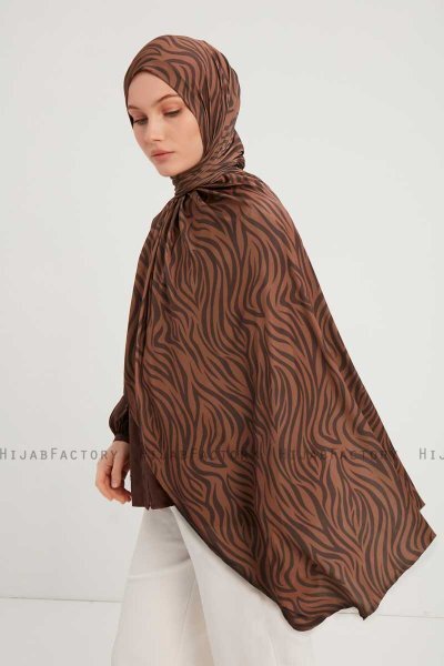 Hafiz - Hijab À motifs Cannelle