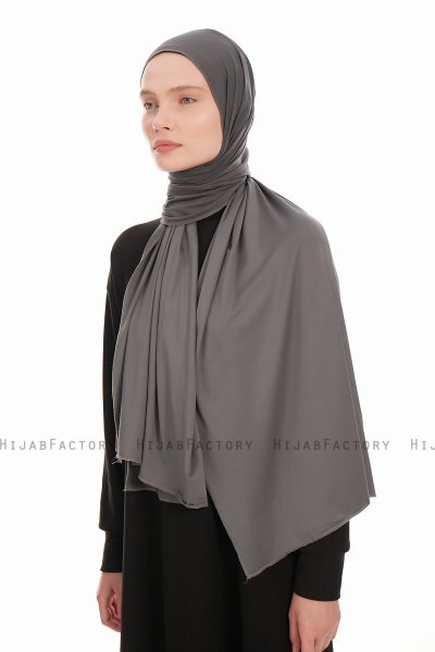 Farah - Hijab Jersey Gris Foncé