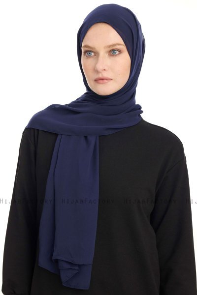 Chiffon Hijab - Bleu Marin