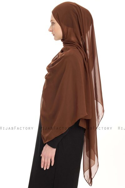 Chiffon Hijab - Marron