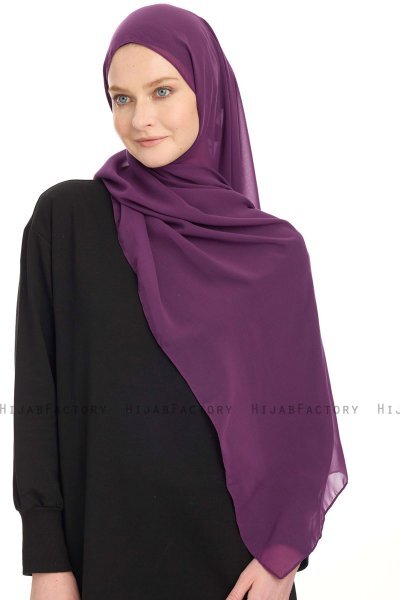 Chiffon Hijab - Violet Foncé