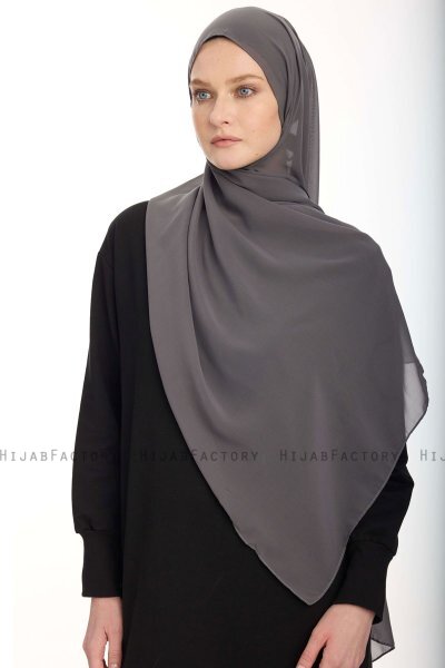 Chiffon Hijab - Gris Foncé