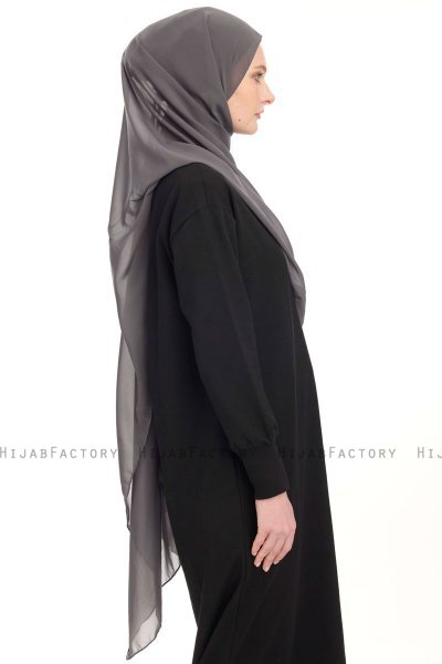 Chiffon Hijab - Gris Foncé