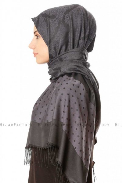Alev - Hijab A Motifs Noir