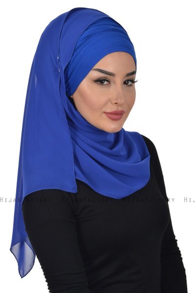 Alva - Hijab & Bonnet Pratique Bleu