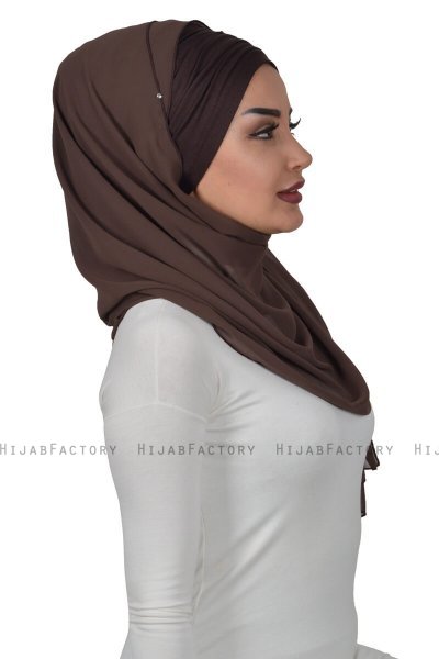Alva - Hijab & Bonnet Pratique Marron
