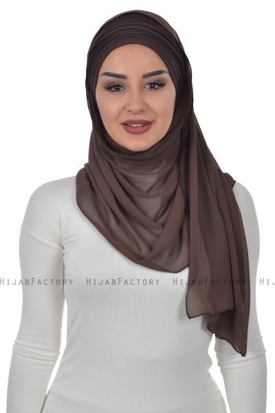 Alva - Hijab & Bonnet Pratique Marron