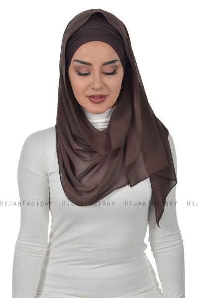 Alva - Hijab & Bonnet Pratique Marron