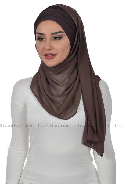 Alva - Hijab & Bonnet Pratique Marron