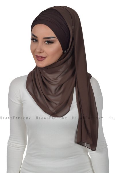 Alva - Hijab & Bonnet Pratique Marron