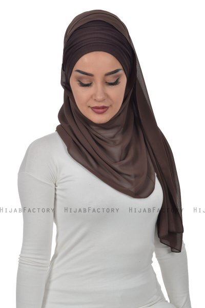 Alva - Hijab & Bonnet Pratique Marron