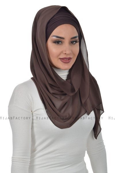 Alva - Hijab & Bonnet Pratique Marron