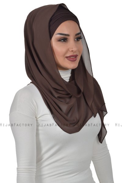 Alva - Hijab & Bonnet Pratique Marron