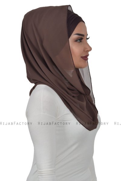 Alva - Hijab & Bonnet Pratique Marron