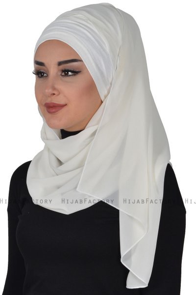 Alva - Hijab & Bonnet Pratique Crème