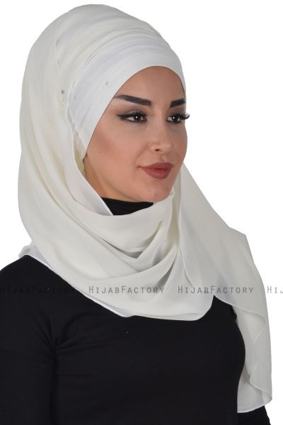 Alva - Hijab & Bonnet Pratique Crème