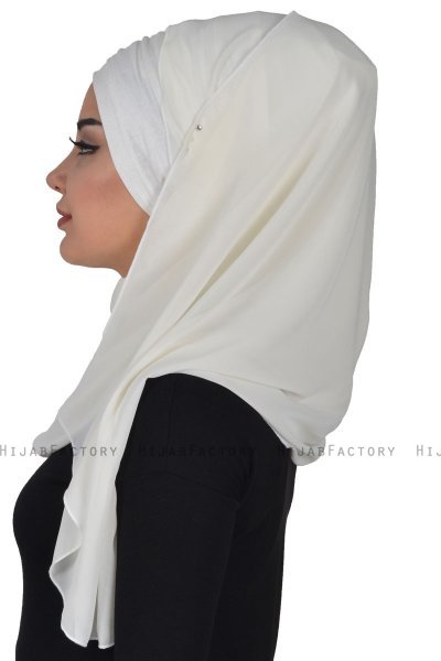 Alva - Hijab & Bonnet Pratique Crème