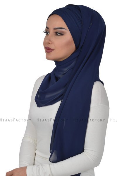 Alva - Hijab & Bonnet Pratique Bleu Marin