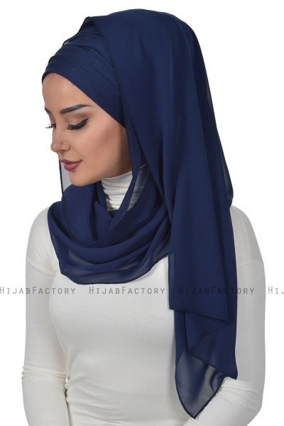 Alva - Hijab & Bonnet Pratique Bleu Marin