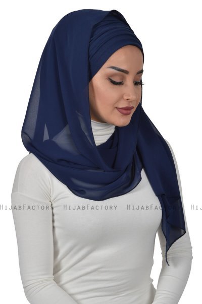 Alva - Hijab & Bonnet Pratique Bleu Marin