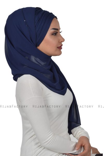 Alva - Hijab & Bonnet Pratique Bleu Marin