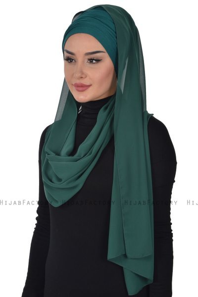 Alva - Hijab & Bonnet Pratique Vert Foncé