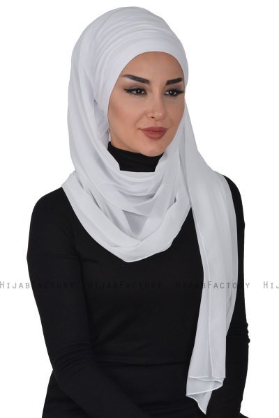 Alva - Hijab & Bonnet Pratique Blanc