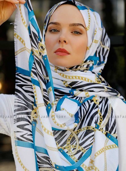 Amapola - Hijab à Motifs Petrol - Sal Evi
