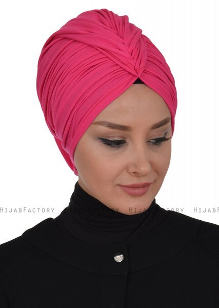 Amy - Turban En Coton Fuchsia - Ayse Turban