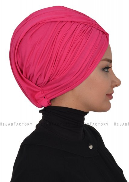 Amy - Turban En Coton Fuchsia - Ayse Turban