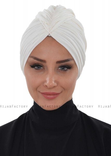 Amy - Turban En Coton Blanc Cassé - Ayse Turban