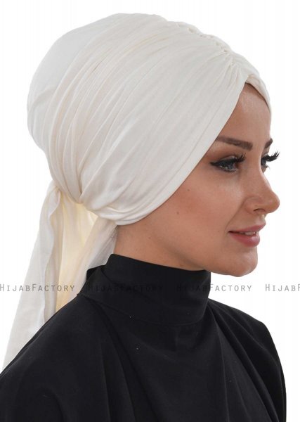 Amy - Turban En Coton Blanc Cassé - Ayse Turban