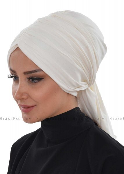 Amy - Turban En Coton Blanc Cassé - Ayse Turban