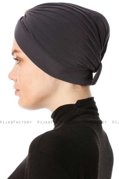 Arwa - Turban Crepe Chiffon Anthracite - Sehr-i Sal