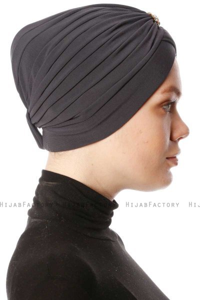 Arwa - Turban Crepe Chiffon Anthracite - Sehr-i Sal