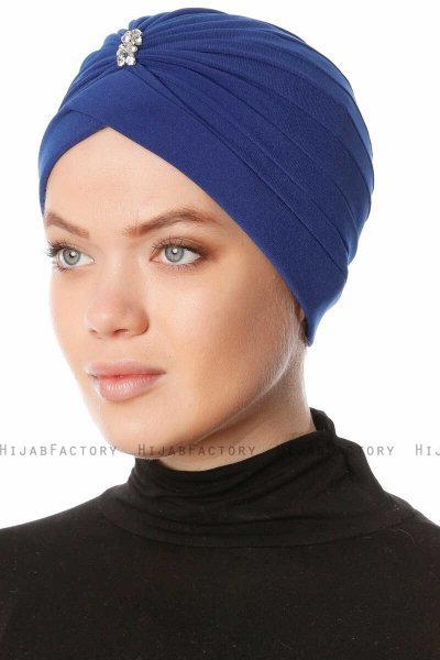 Arwa - Turban Crepe Chiffon Bleu - Sehr-i Sal