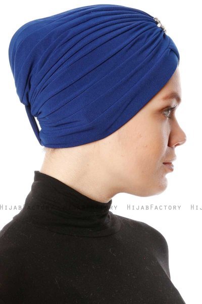 Arwa - Turban Crepe Chiffon Bleu - Sehr-i Sal