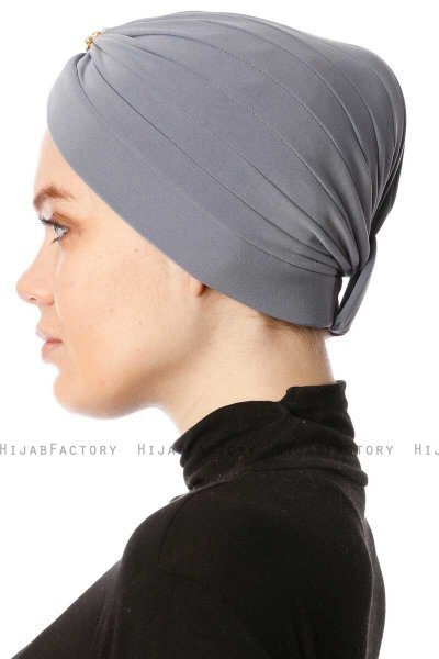 Arwa - Turban Crepe Chiffon Gris - Sehr-i Sal