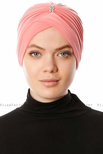 Arwa - Turban Crepe Chiffon Framboise - Sehr-i Sal