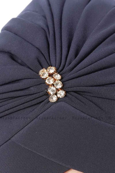 Arwa - Turban Crepe Chiffon Bleu Marin - Sehr-i Sal
