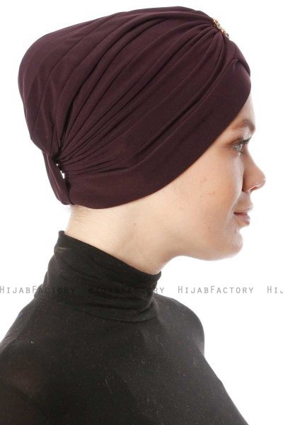 Arwa - Turban Crepe Chiffon Prune - Sehr-i Sal