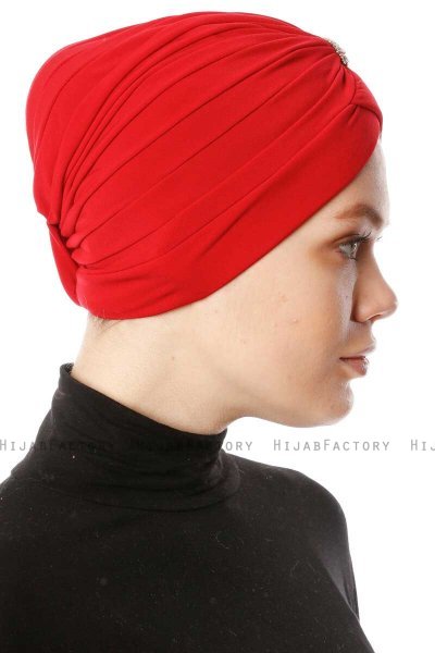Arwa - Turban Crepe Chiffon Rouge - Sehr-i Sal