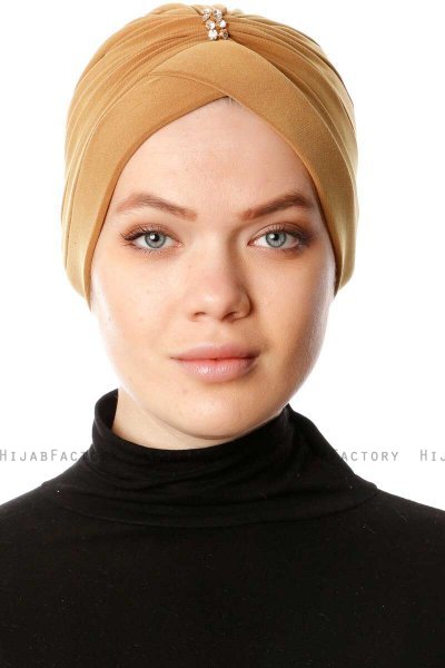 Arwa - Turban Crepe Chiffon Moutarde - Sehr-i Sal