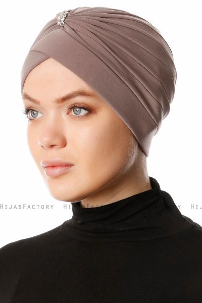 Arwa - Turban Crepe Chiffon Taupe - Sehr-i Sal